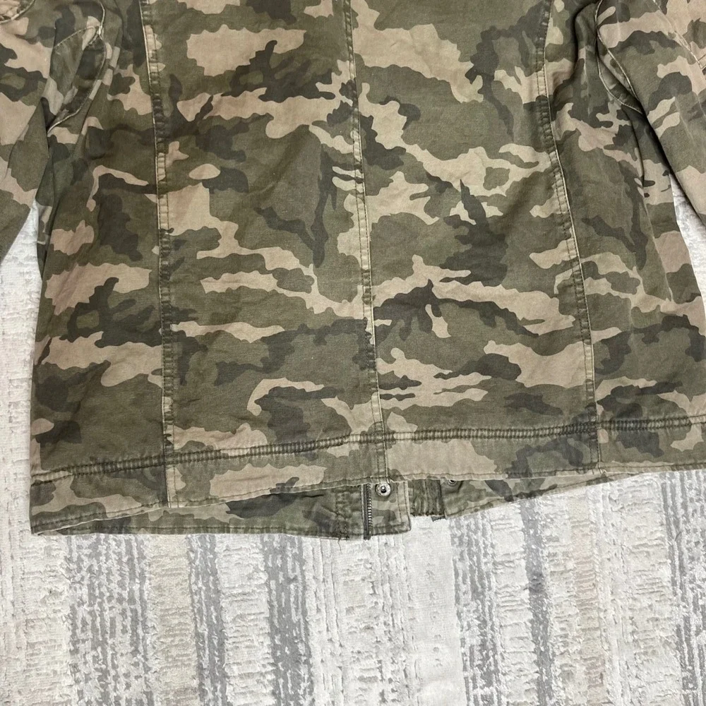 Levis Mens Camo Sherpa Lined Trucker Jacket BROKEN ZIPPER Workwear Military (L) - Picture 7 of 15